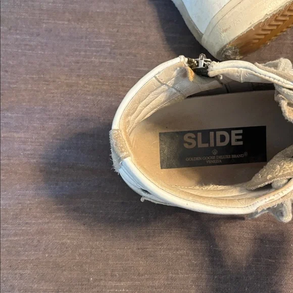 Golden Goose Slide High-Top Sneakers Sparkle grey and white size 39 EU - Picture 2 of 7